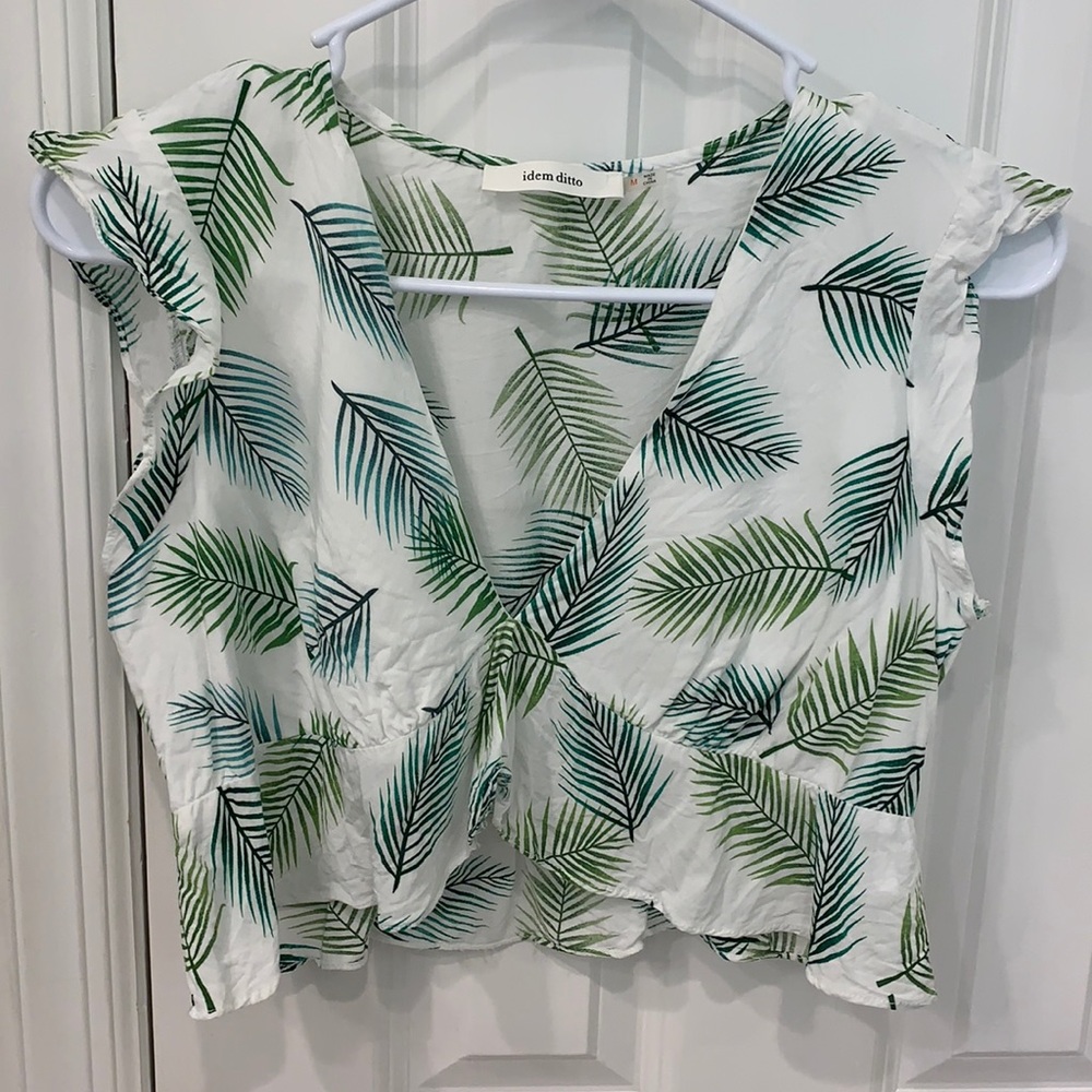 Palm print crop top